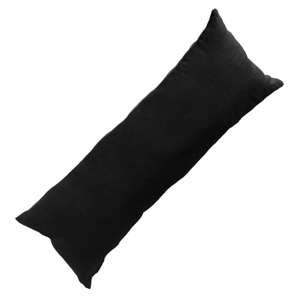 Bandhini Design House Sham Cushion Long Lumbar 35 x 90cm Linens Plain Black Cushions