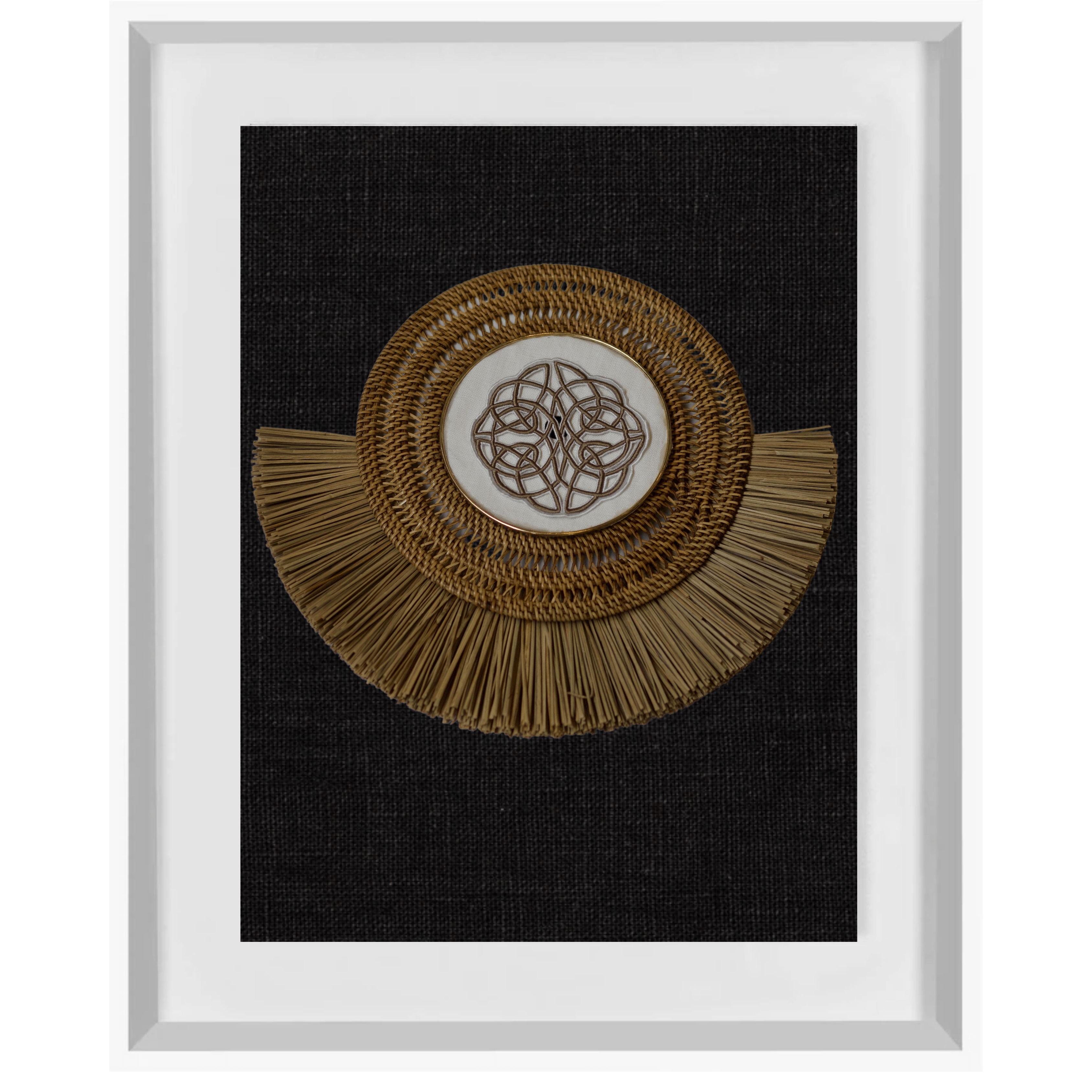 Bandhini Homewear Design Artwork Black / White Celtic Knot Grass Ring Artwork 67 x 85 cm