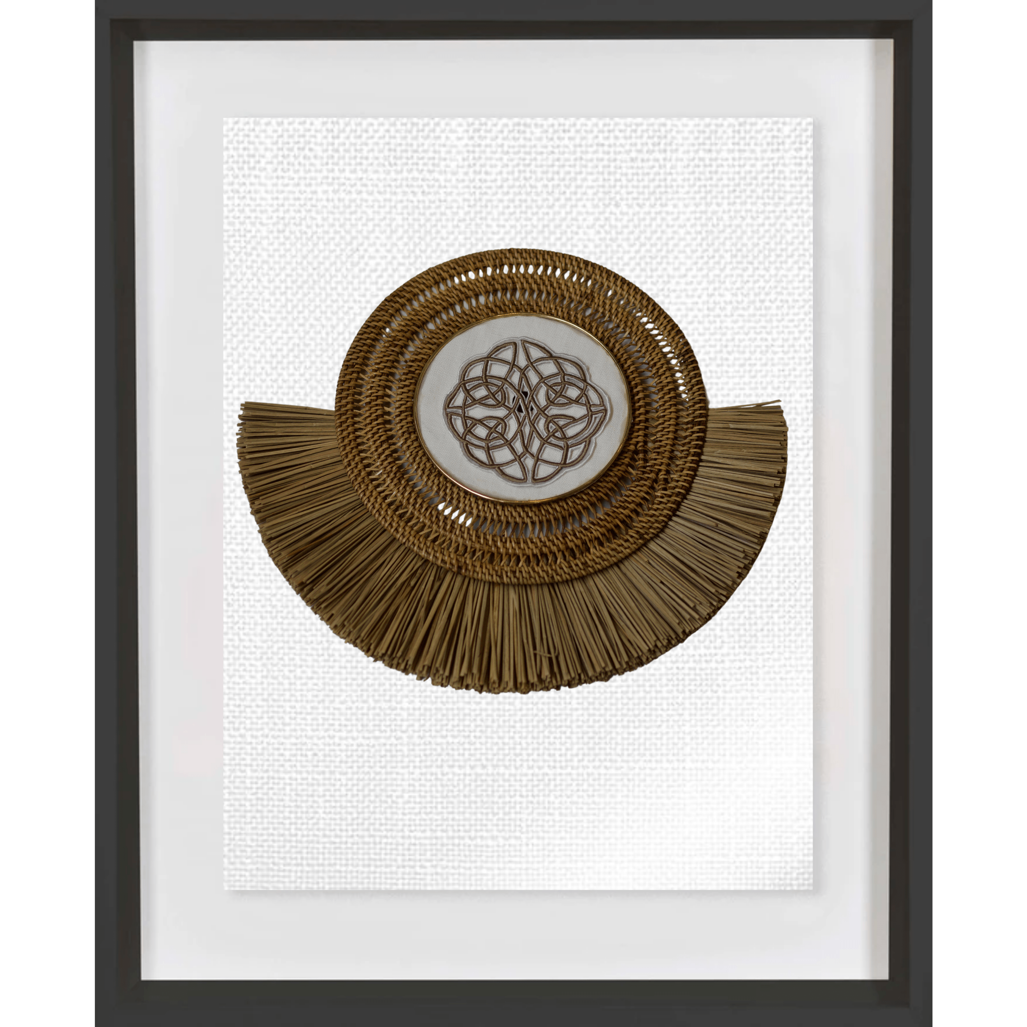 Bandhini Homewear Design Artwork White / Black Celtic Knot Grass Ring Artwork 67 x 85 cm