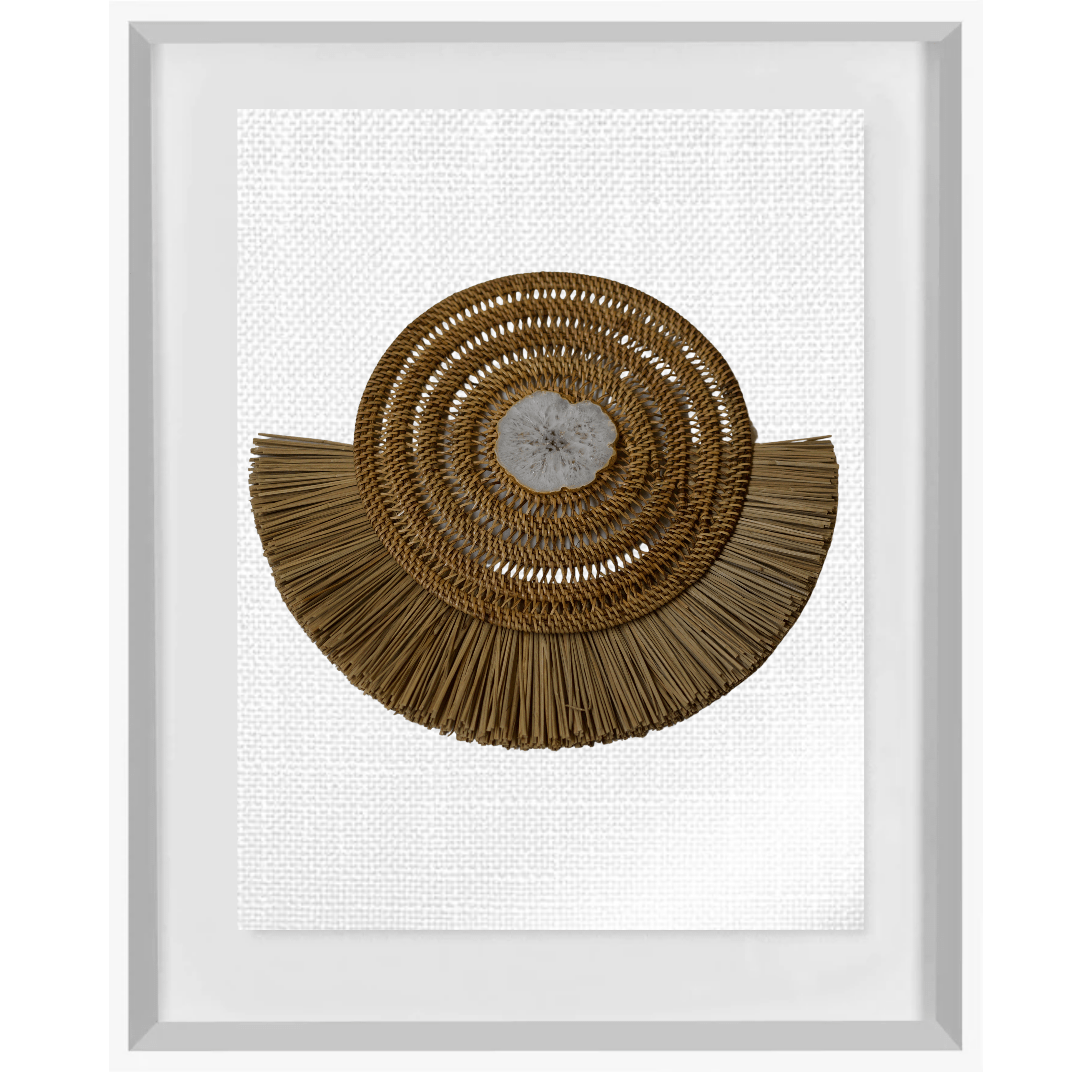 Bandhini Homewear Design Artwork White / White White Agate Natural Grass Ring Artwork 67 x 85 cm