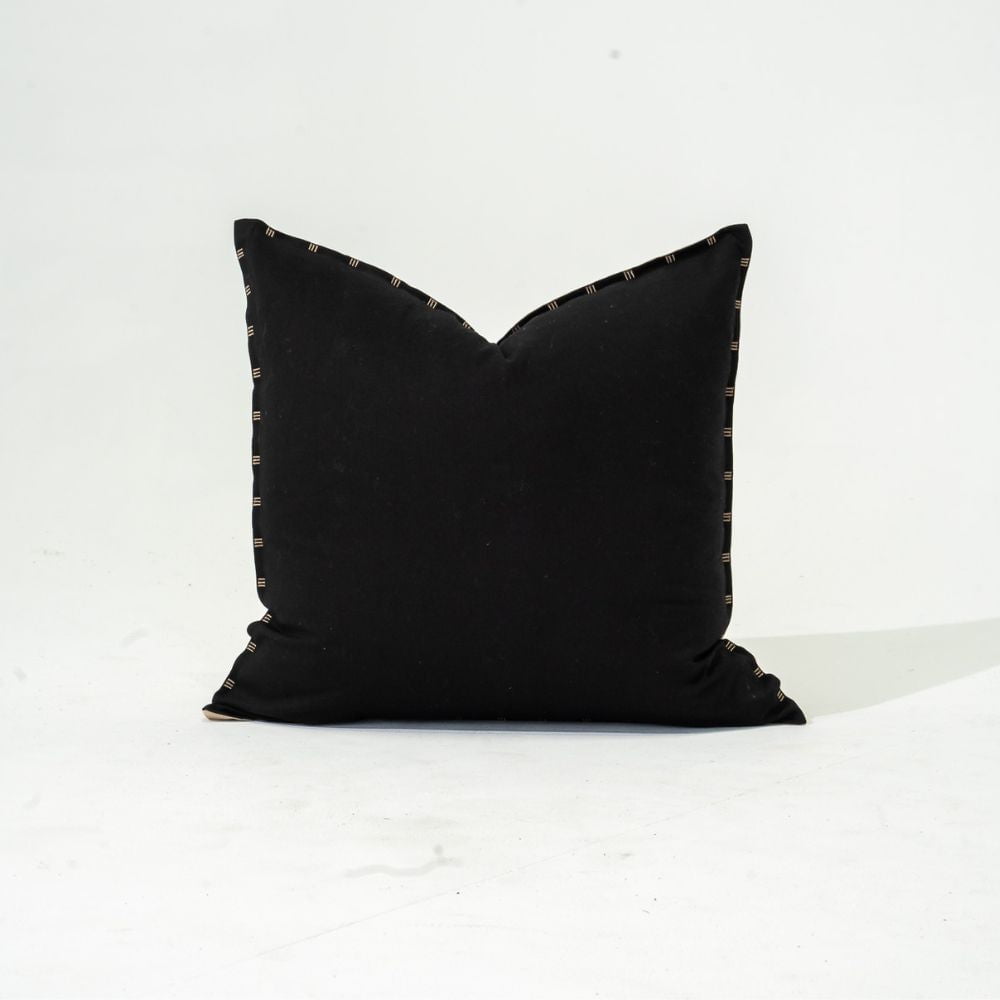 Bandhini Homewear Design Lounge Cushion Cotton Reverse Black & Beige Lounge Cushion 55 x 55cm