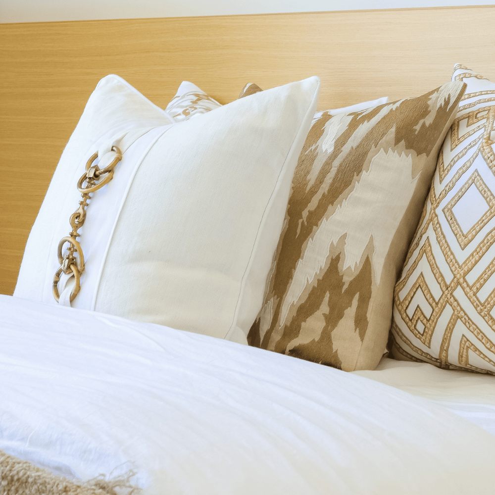 Bandhini Homewear Design Lounge Cushion Ikat Natural Lounge Cushion 55 x 55cm