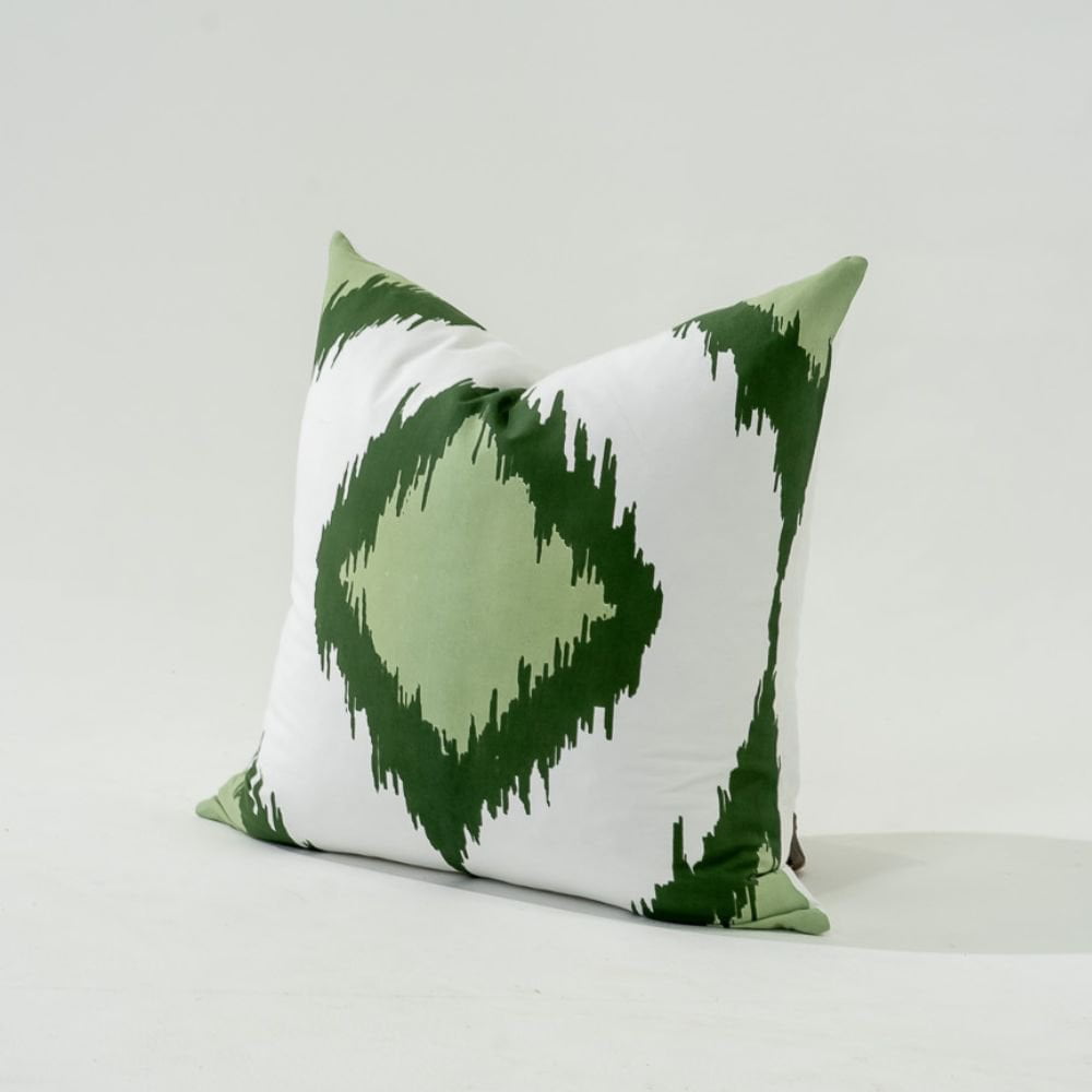 Bandhini Homewear Design Lounge Cushion Inner Ikat Solitaire Green Lounge Cushion 55 x 55cm