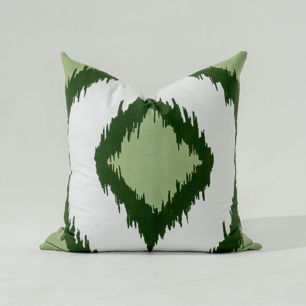 Bandhini Homewear Design Lounge Cushion Inner Ikat Solitaire Green Lounge Cushion 55 x 55cm