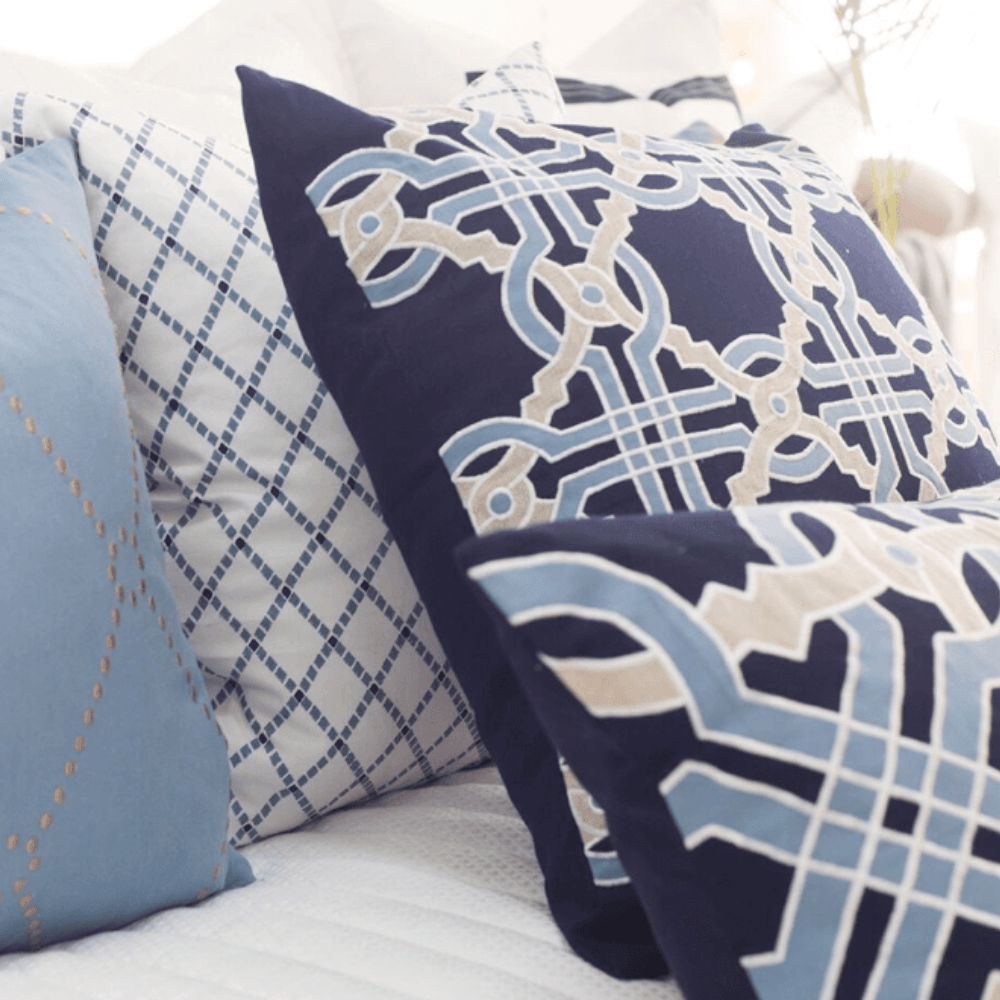 Bandhini Homewear Design Lounge Cushion Intertwined Navy Lounge Cushion 55x55cm