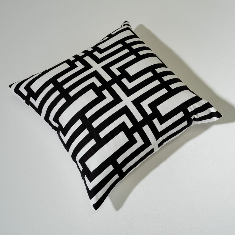 Bandhini Homewear Design Lounge Cushion Jade Screen Black Lounge Cushion 55 x 55cm