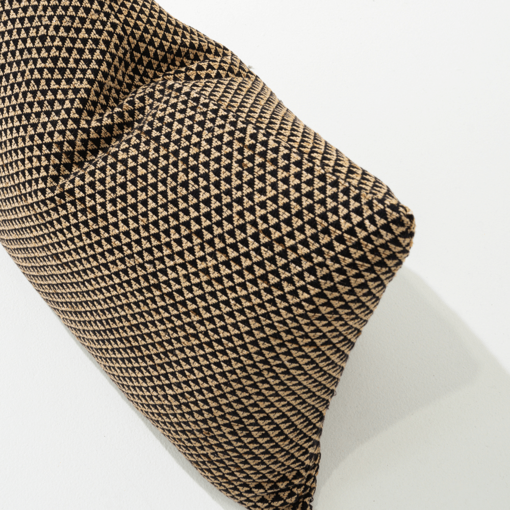 Bandhini Homewear Design Lumber Cushion Weave Pyramid Black Lumbar Cushion 35 x 53 cm
