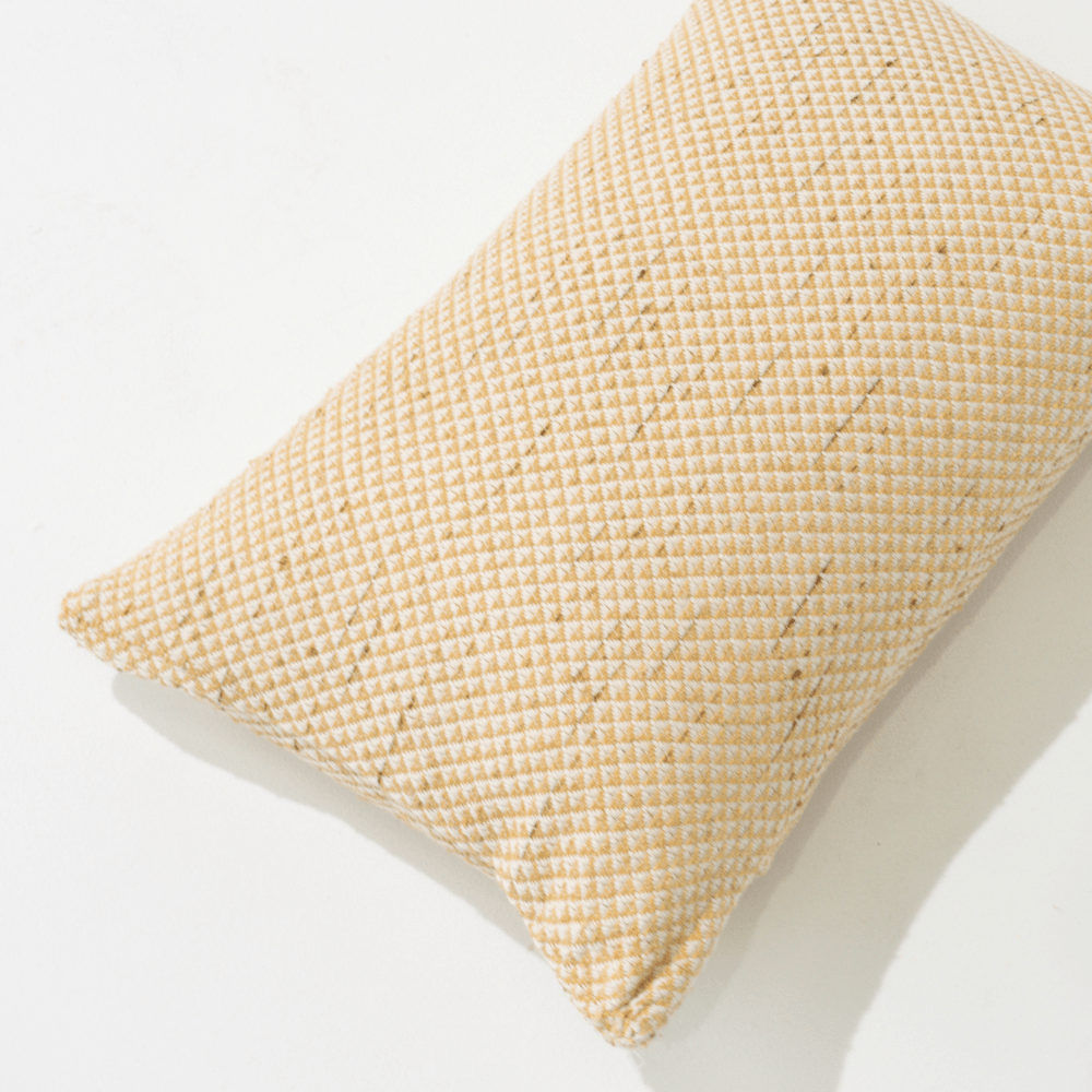 Bandhini Homewear Design Lumber Cushion Weave Pyramid Natural Lumbar Cushion 35 x 53 cm