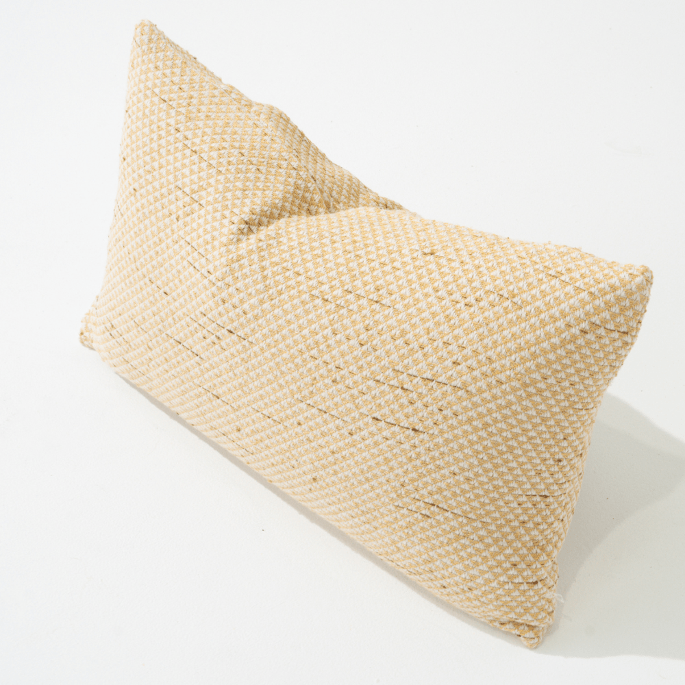 Bandhini Homewear Design Lumber Cushion Weave Pyramid Natural Lumbar Cushion 35 x 53 cm