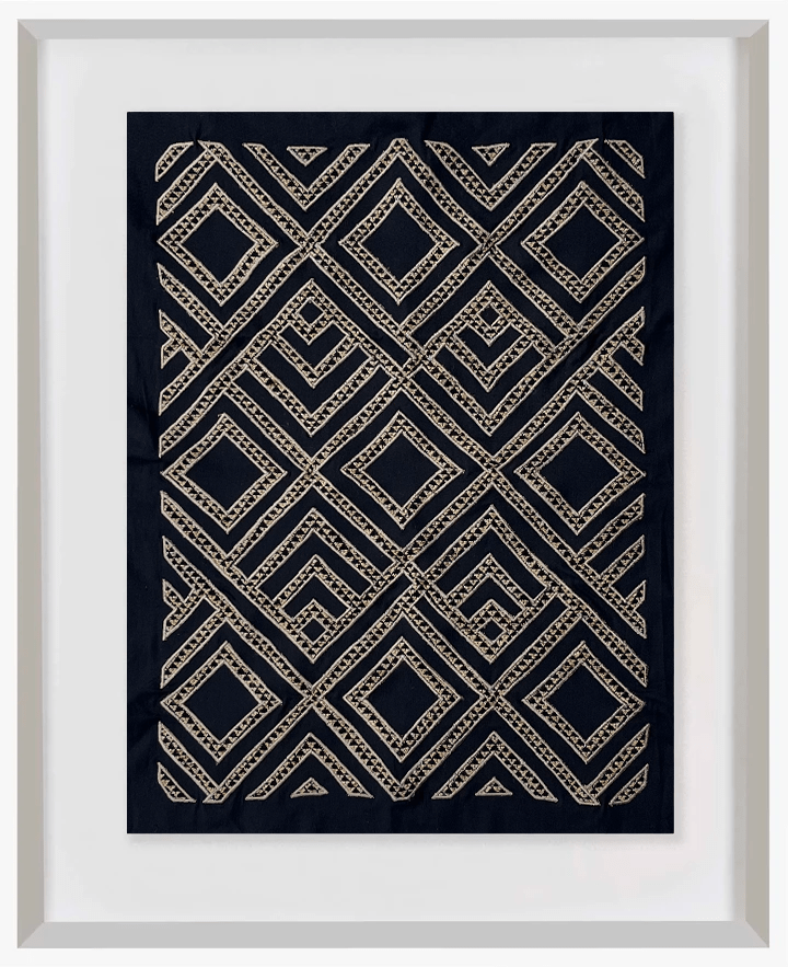 Bandhini Design House Shoowa Textile Black Artwork 67 x 85 cm