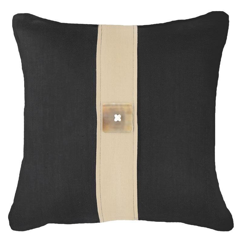 Bandhini - Design House Black / 22 x 22 Inches Outdoor Horn Button Lounge Cushion 55 x 55cm