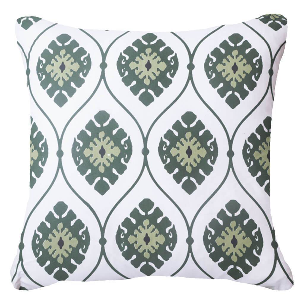 Bandhini - Design House Emerald / 22 x 22 Inches Inner Ikat Repeat Lounge Cushion 55x55cm