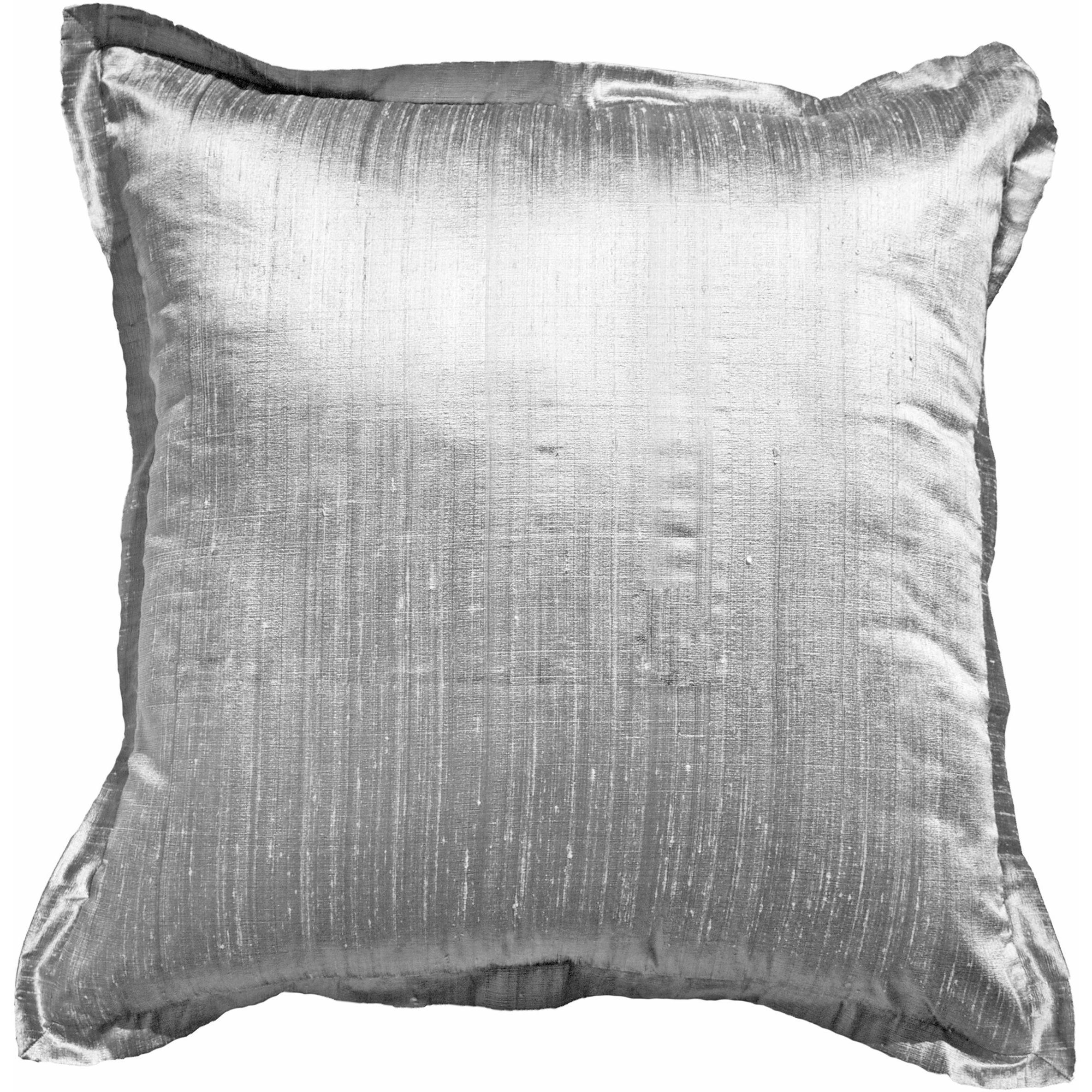 Bandhini - Design House Euro Cushion Silver / 25 x 25 Inches Dupion Euro Cushion 65 x 65 cm