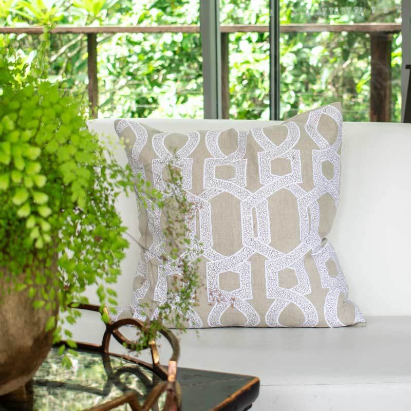 Bandhini - Design House Inter Hexagon Scroll Lounge Cushion 55 x 55cm