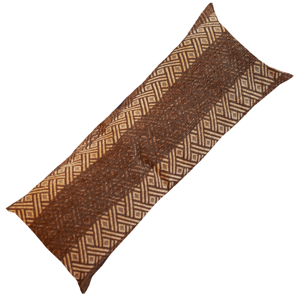 Bandhini - Design House Long Lumber Cushion Chocolate / 12 x 35 Inches | Dacron Insert Kamanari Long Lumber Cushion 30 x 90cm