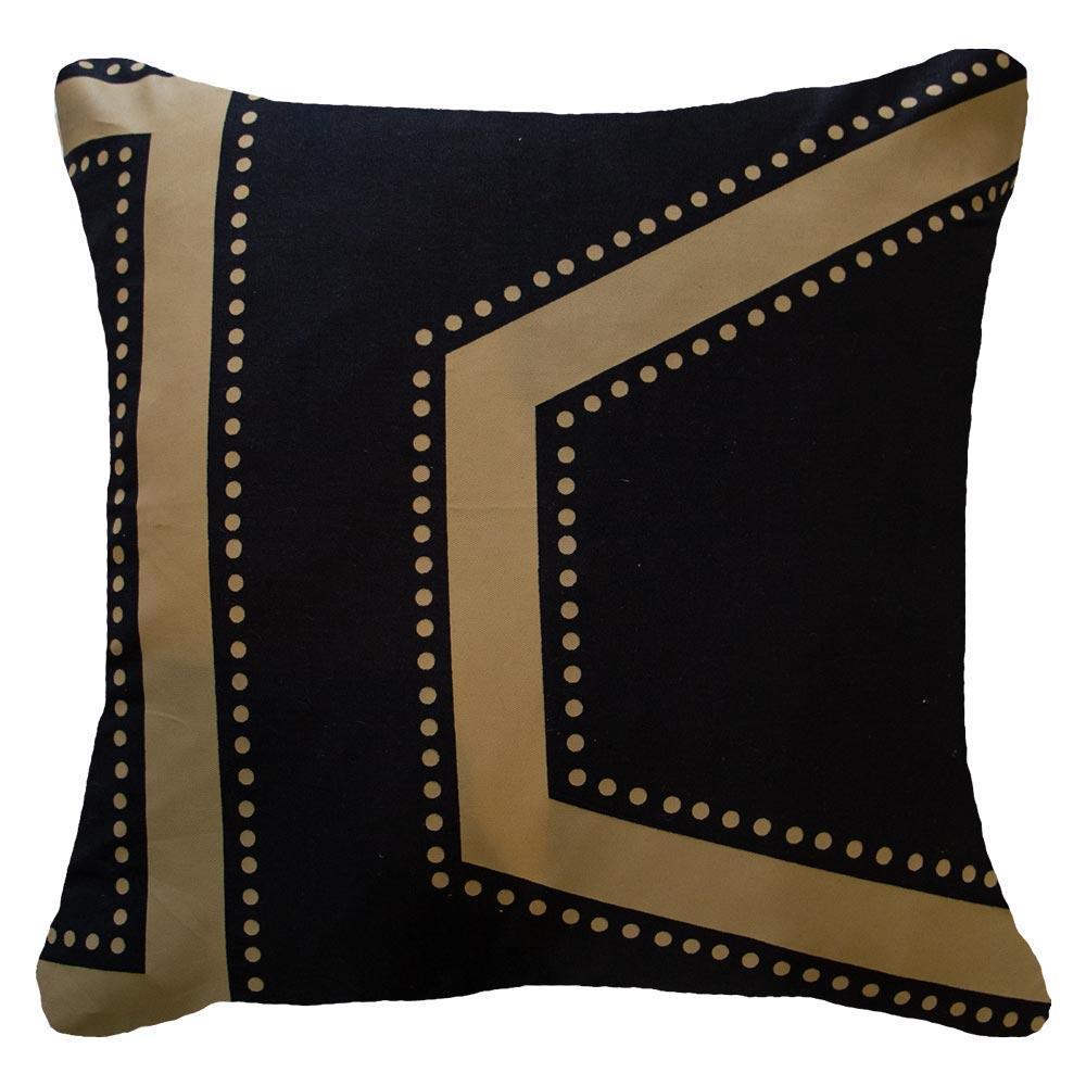 Bandhini - Design House Lounge Cushion Black / 22 x 22 Inches Dot Edge Lounge Cushion 55 x 55 cm