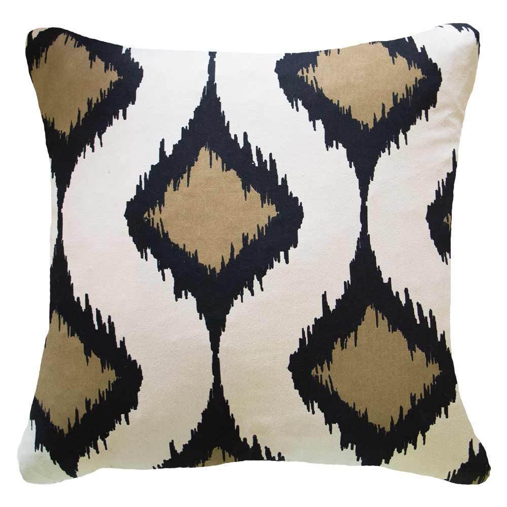Bandhini - Design House Lounge Cushion Black / 22 x 22 Inches Inner Ikat Cluster Lounge Cushion 55x55cm