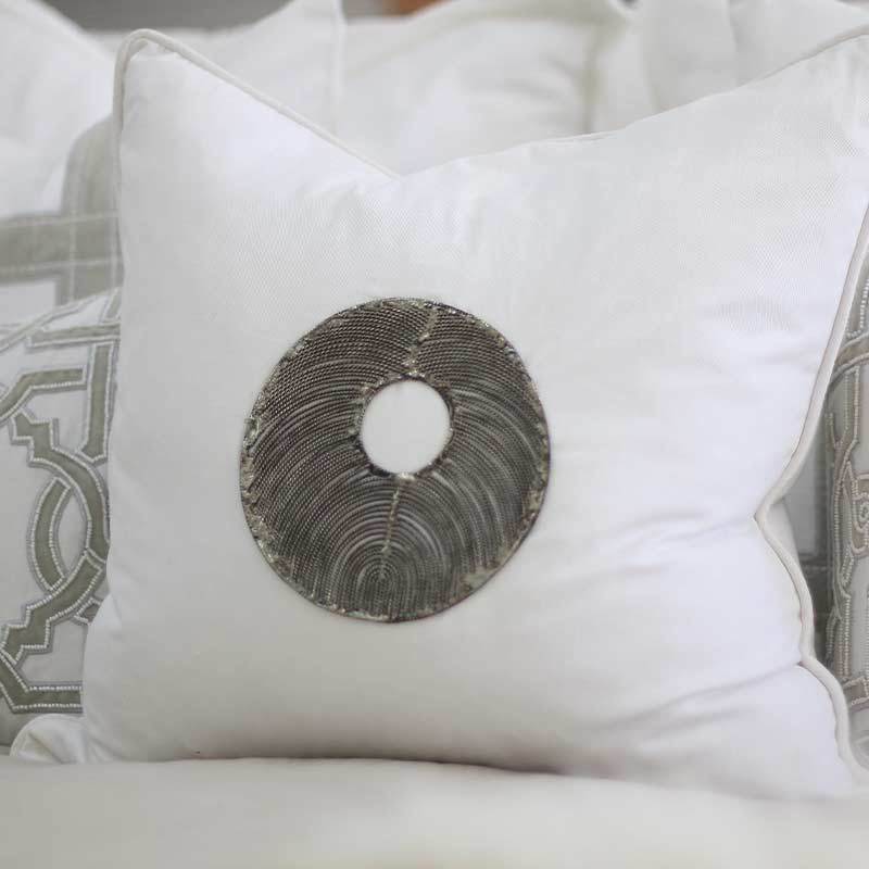 Bandhini - Design House Lounge Cushion Disc Silver Medium Cushion 50 x 50 cm