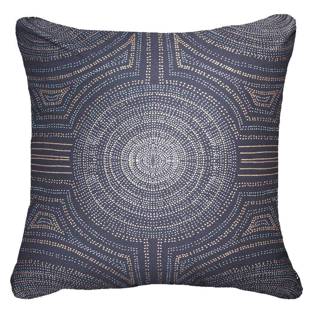 Bandhini - Design House Lounge Cushion Navy / 22 x 22 Inches Dreamtime Aboriginal Dot Lounge Cushion 55x55cm