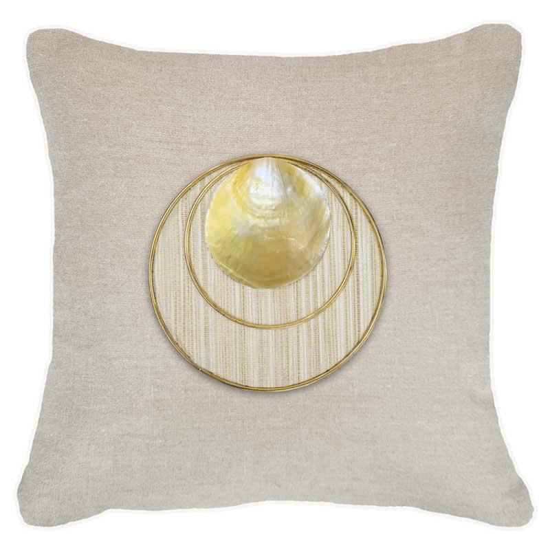 Bandhini - Design House Lounge Cushion Shell Disc Gold Lounge Cushion 55 x 55cm