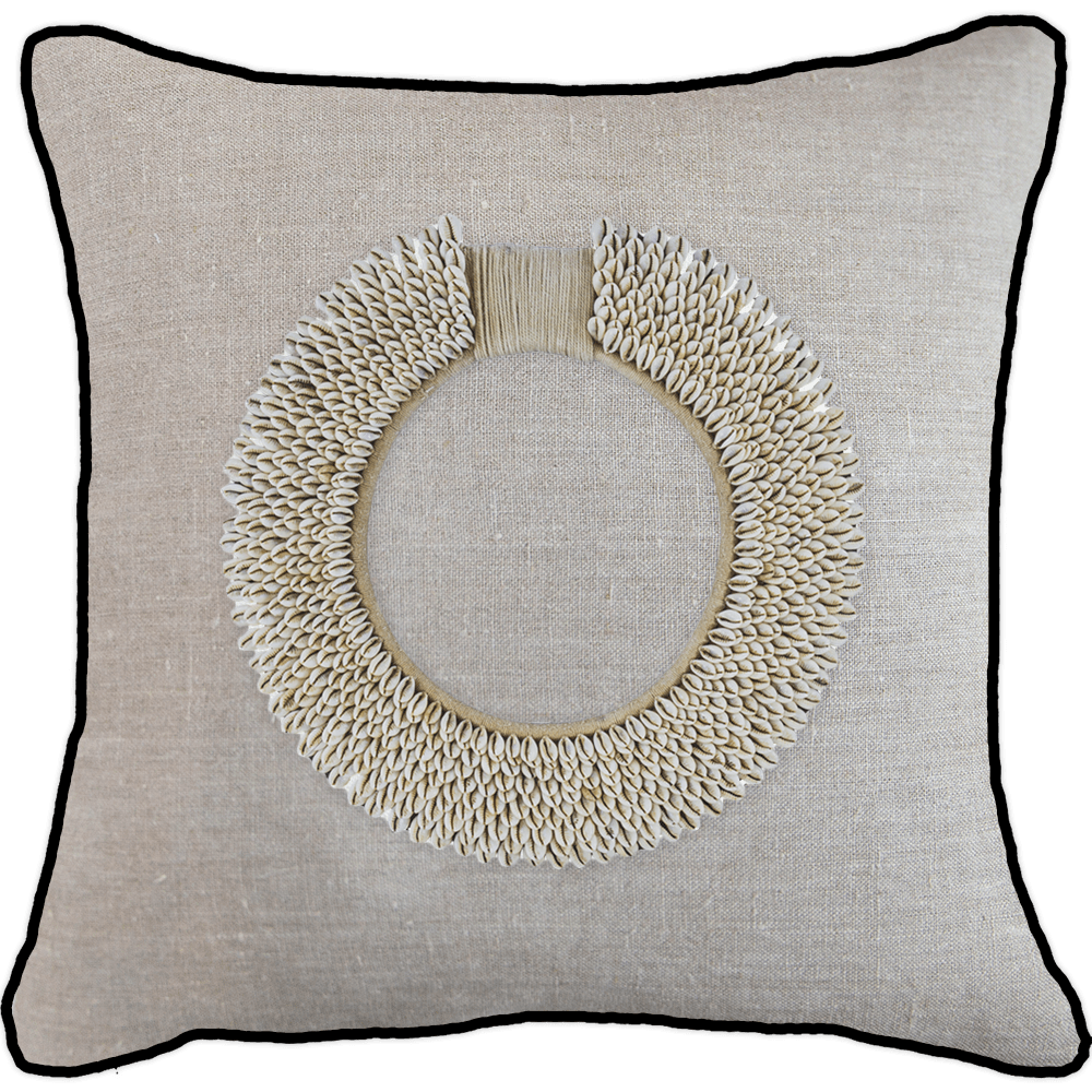 Bandhini - Design House Lounge Cushion Shell Ring Natural Lounge Cushion 55 x 55 cm