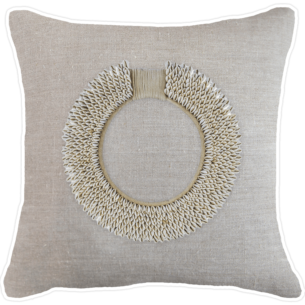 Bandhini - Design House Lounge Cushion Shell Ring Natural Lounge Cushion 55 x 55 cm