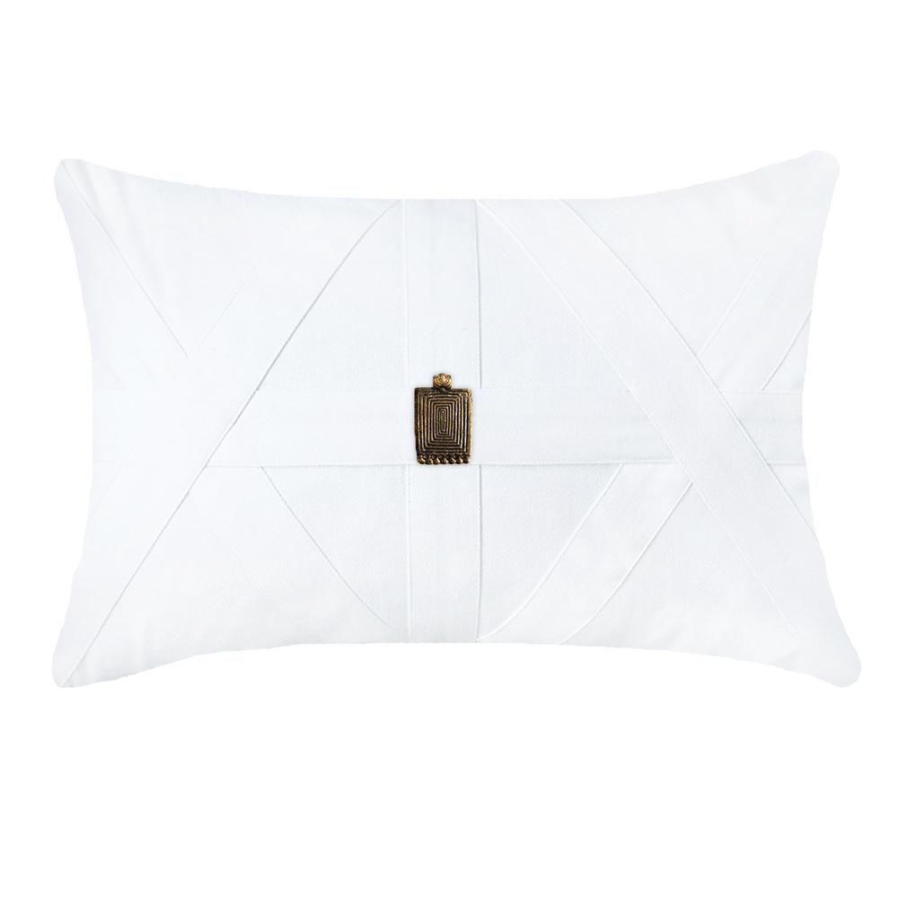Bandhini - Design House Lumber Cushion White / 22 x 22 Inches Amulet Cairo Lumber Cushion 35 x 53 cm