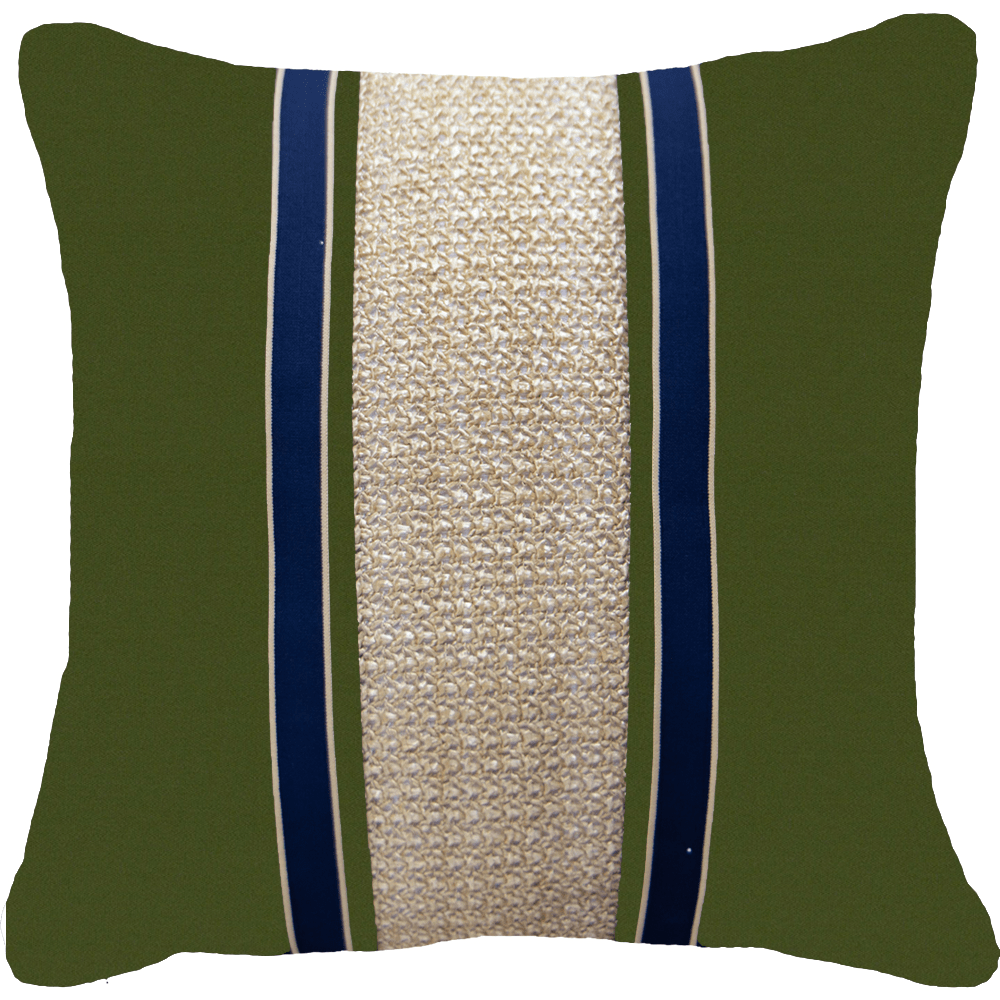 Bandhini Design House Outdoor 22 x 22 Inches / Green Outdoor Nautical Juliet Lounge Cushion 55 x 55 cm