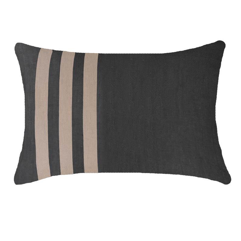 Bandhini - Design House Outdoor Black / 14 x 21 Inches Outdoor Regent Strip Lumber Cushion 35 x 53 cm