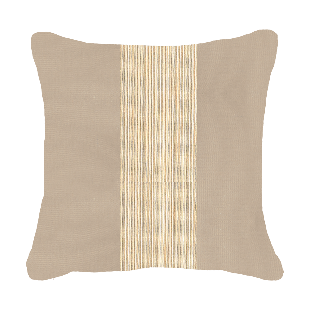Bandhini Design House Outdoor Cushion 20 x 20 Inches / Beige Outdoor Nautical Stripe Sash Medium Cushion 50 x 50 cm
