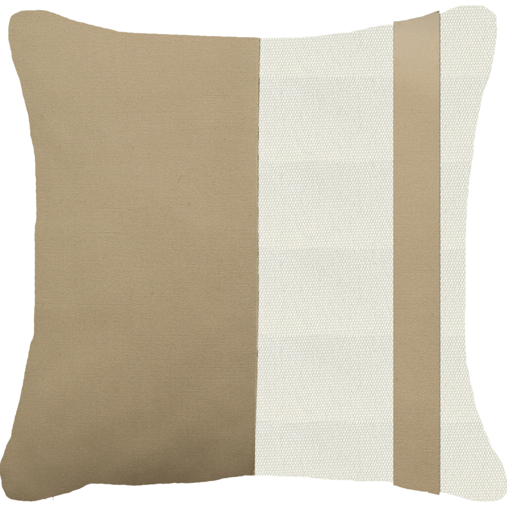 Bandhini - Design House Outdoor Cushion 22 x 22 Inches / Beige and White Outdoor Nautical Block Stripe Lounge Cushion 55 x 55cm