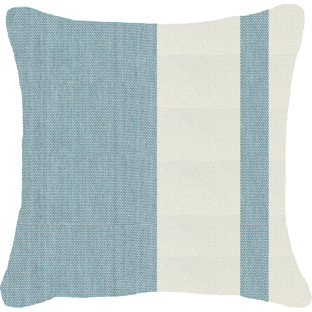 Bandhini - Design House Outdoor Cushion 22 x 22 Inches / Cloud and White Outdoor Block Stripe Lounge Cushion 55 x 55cm