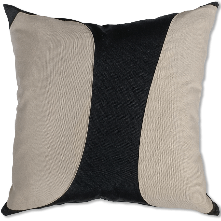 Bandhini - Design House Outdoor Cushion Beige and Black Outdoor Earth - Lines Lounge Cushion 55 x 55cm