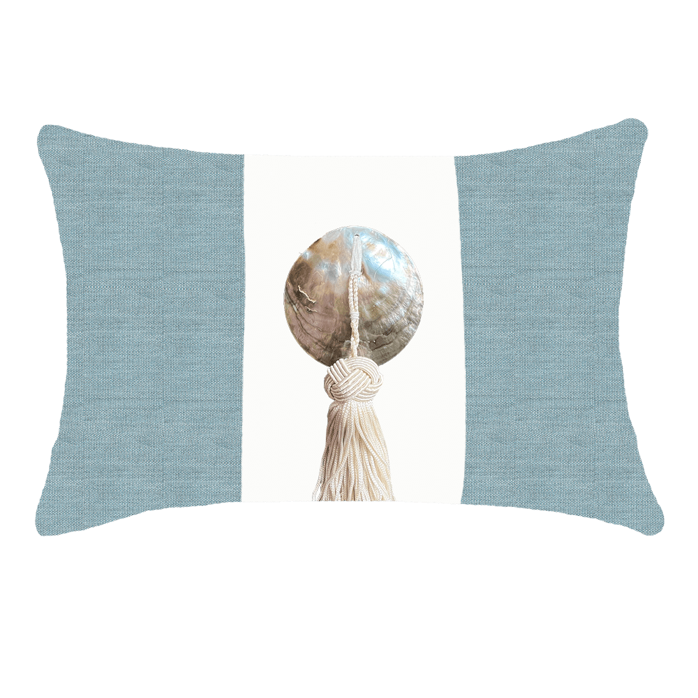 Bandhini - Design House Outdoor Cushion Outdoor Tassel White Shell Lumber Cushion 35 x 53 cm