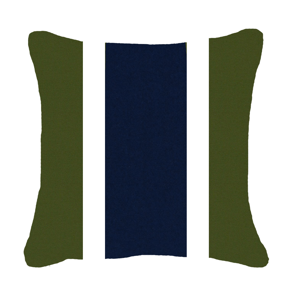 Bandhini - Design House Outdoor Green and Navy / 19 x 19 Inches Outdoor Raffia Medium Cushion 50 x 50cm