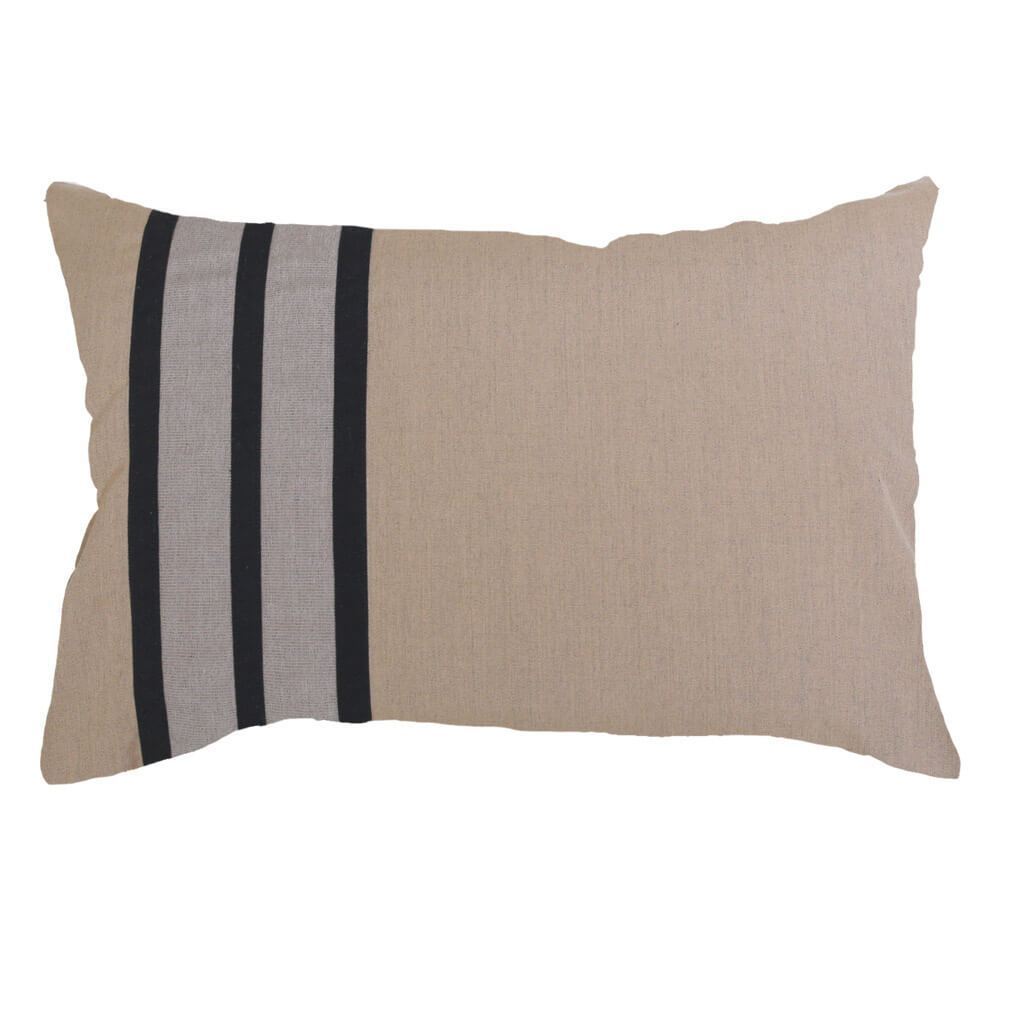 Bandhini - Design House Outdoor Natural and Black / 14 x 21 Inches Outdoor Regent Strip Lumber Cushion 35 x 53 cm
