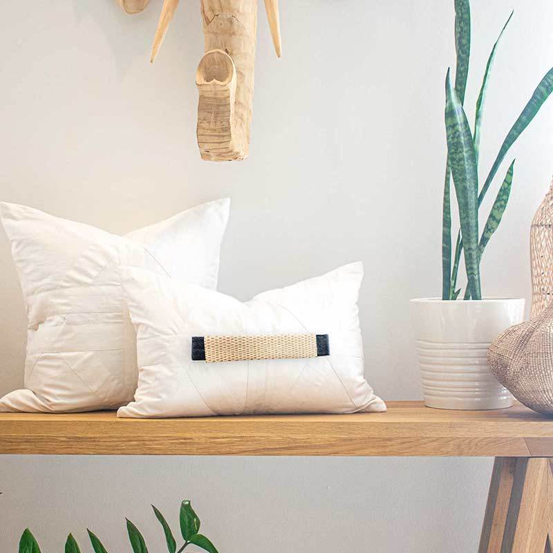 Bandhini - Design House Raffia Strip Lumber Cushion 35 x 53 cm