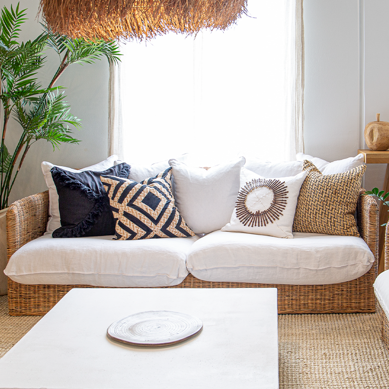 Bandhini - Design House Weave Bamboo Lounge Cushion 55x55cm