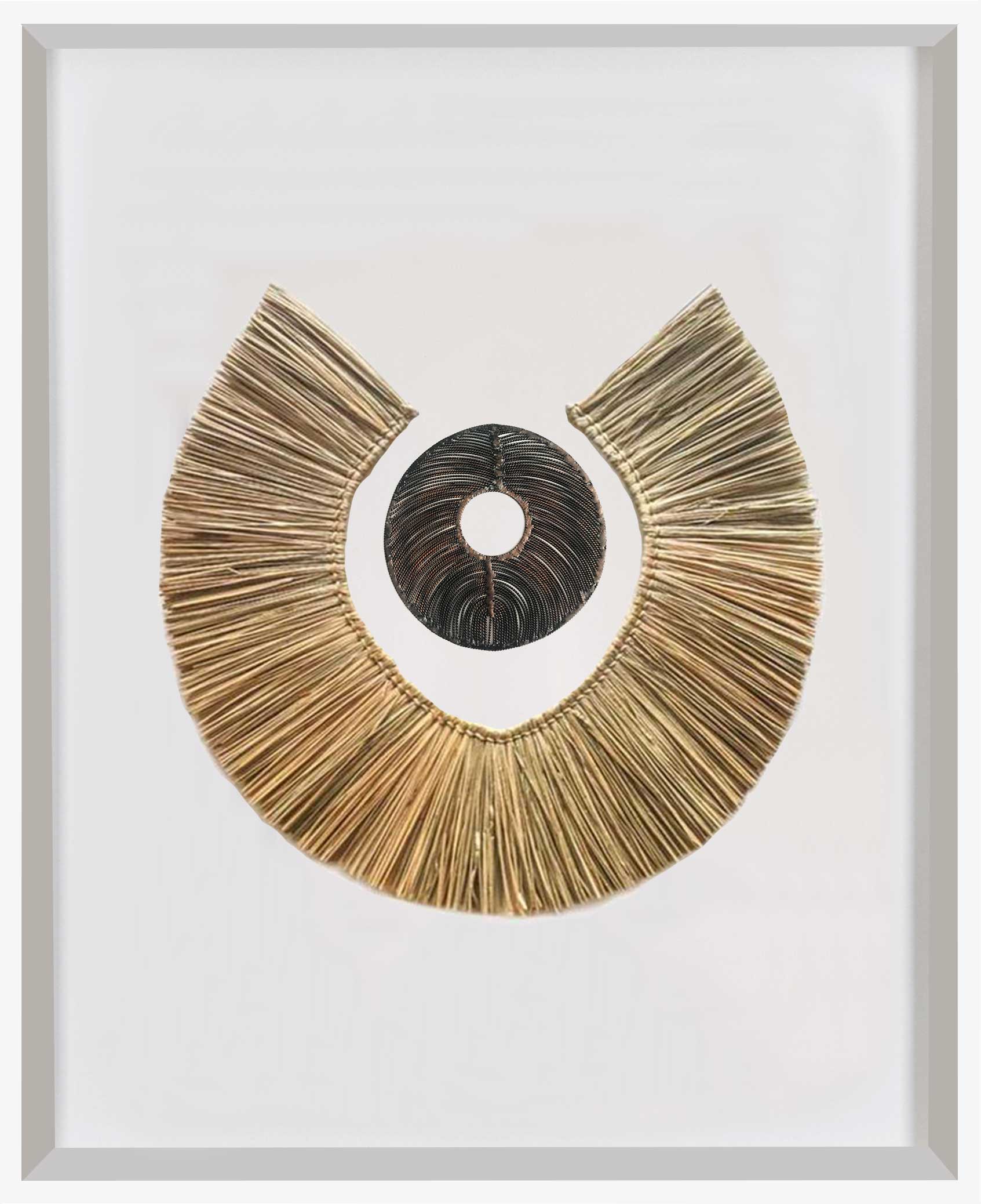 Bandhini Homewear Design Artwork African Disc Copper & Grass Ring Artwork 67 x 85 cm