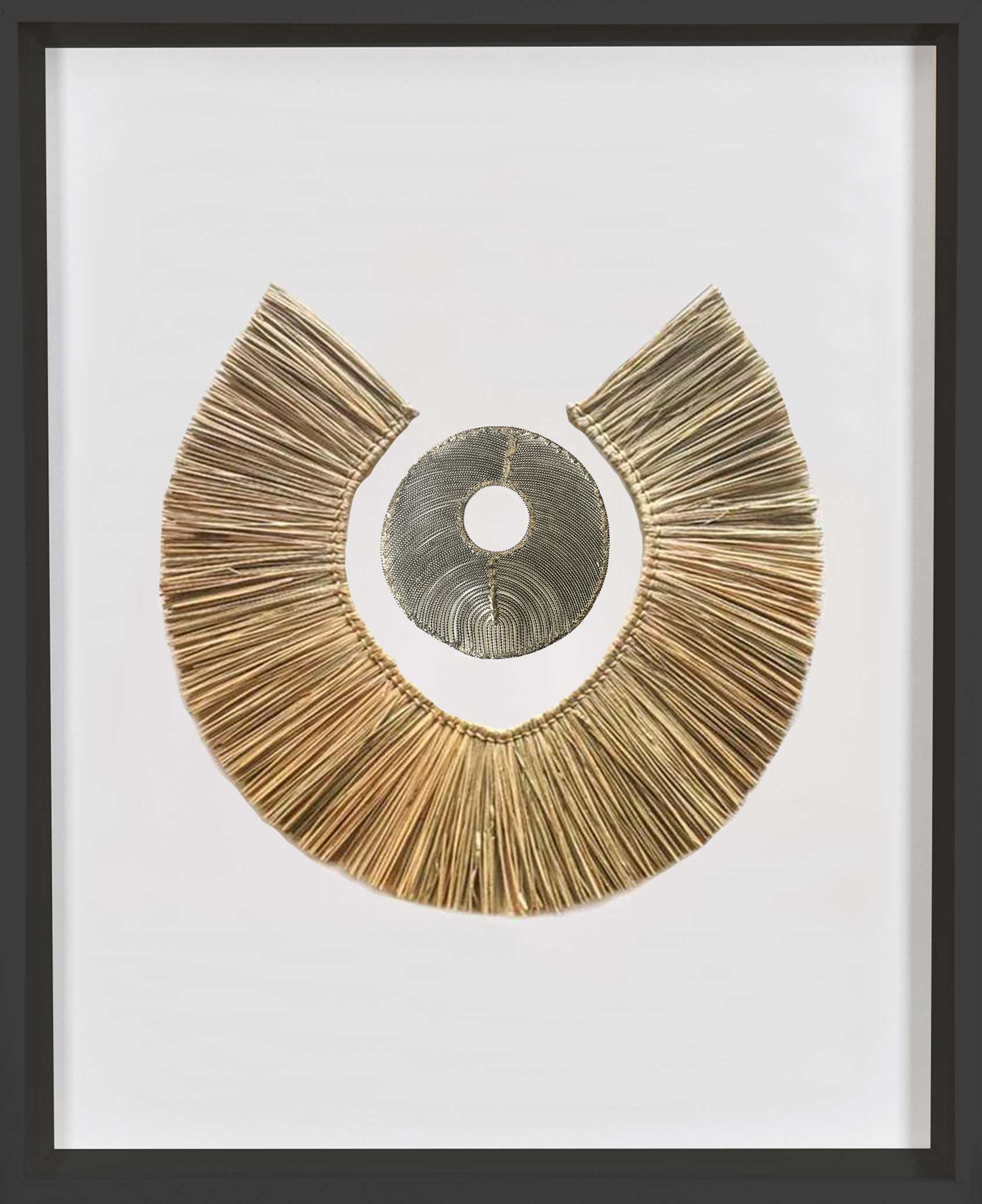 Bandhini Homewear Design Artwork African Disc Silver & Grass Ring Artwork 67 x 85 cm