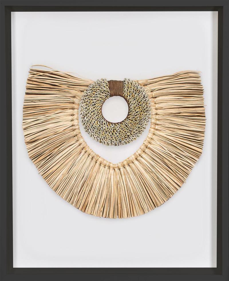 Bandhini Homewear Design Artwork African Shell Ring Coffee & Grass Mat Natural on Natural Artwork 67 x 85 cm