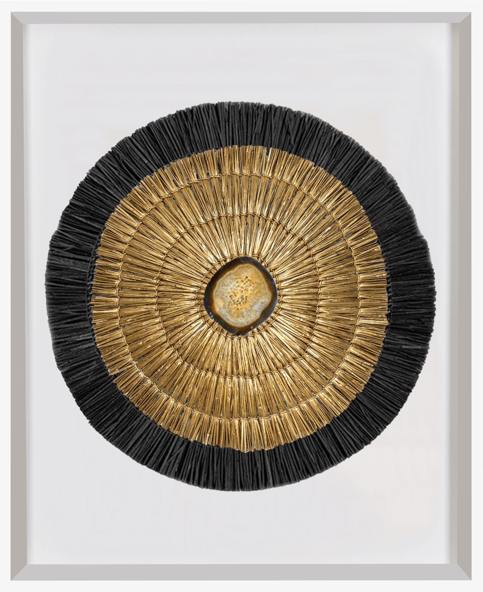 Bandhini Homewear Design Artwork Agate Grass Mat Gold & Black on Linen Artwork 67 x 85 cm