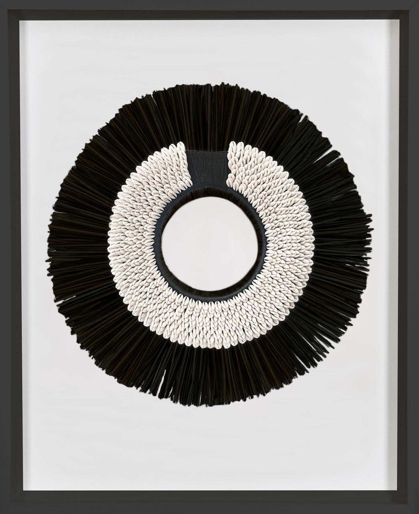 Bandhini Homewear Design Artwork Black Frame / 67 x 85 cm African Shell Ring Black & Grass Mat Black on White Artwork 67 x 85 cm