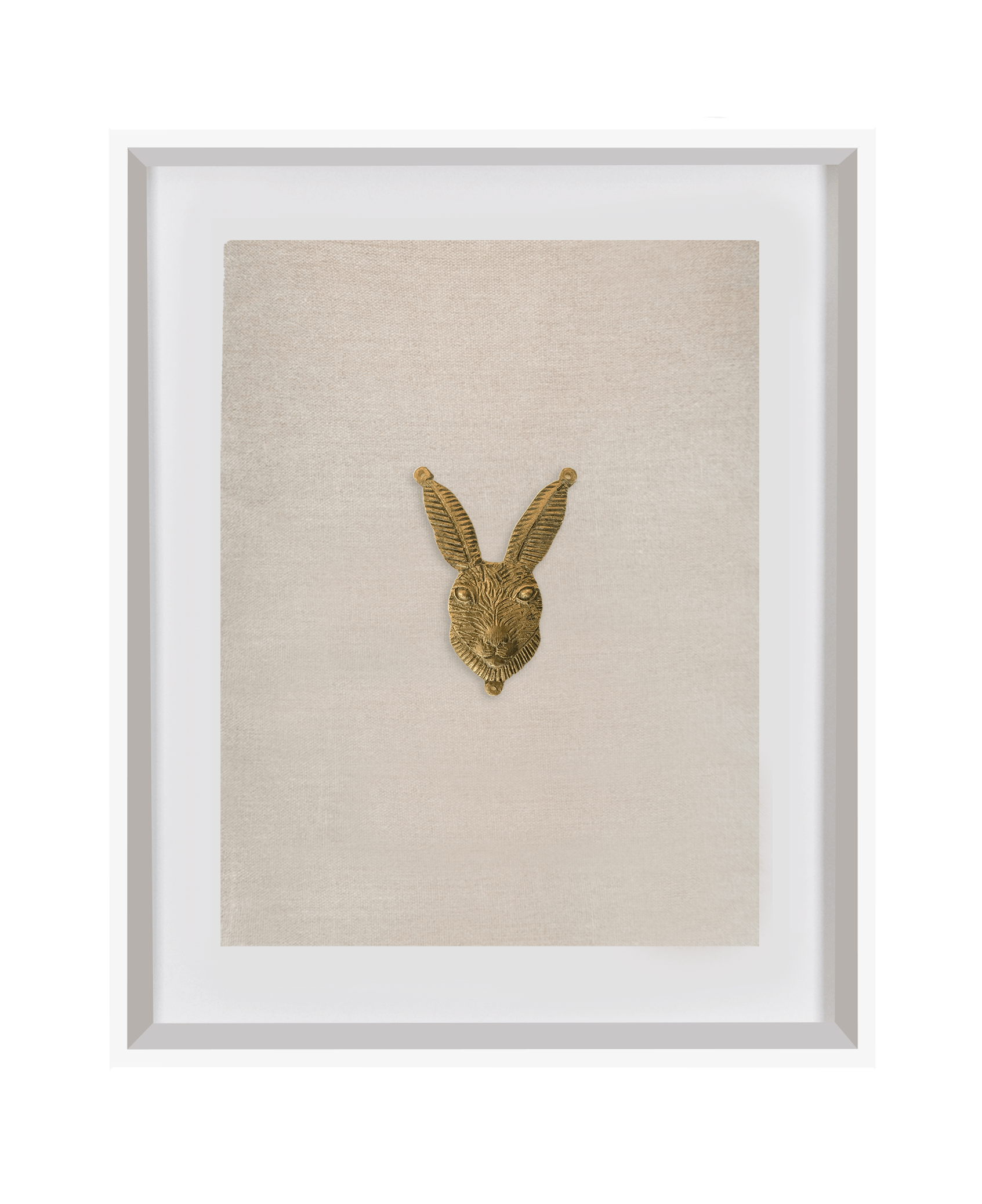 Bandhini Homewear Design Artwork Creature Metal Rabbit on Natural Linen Artwork 40x50cm