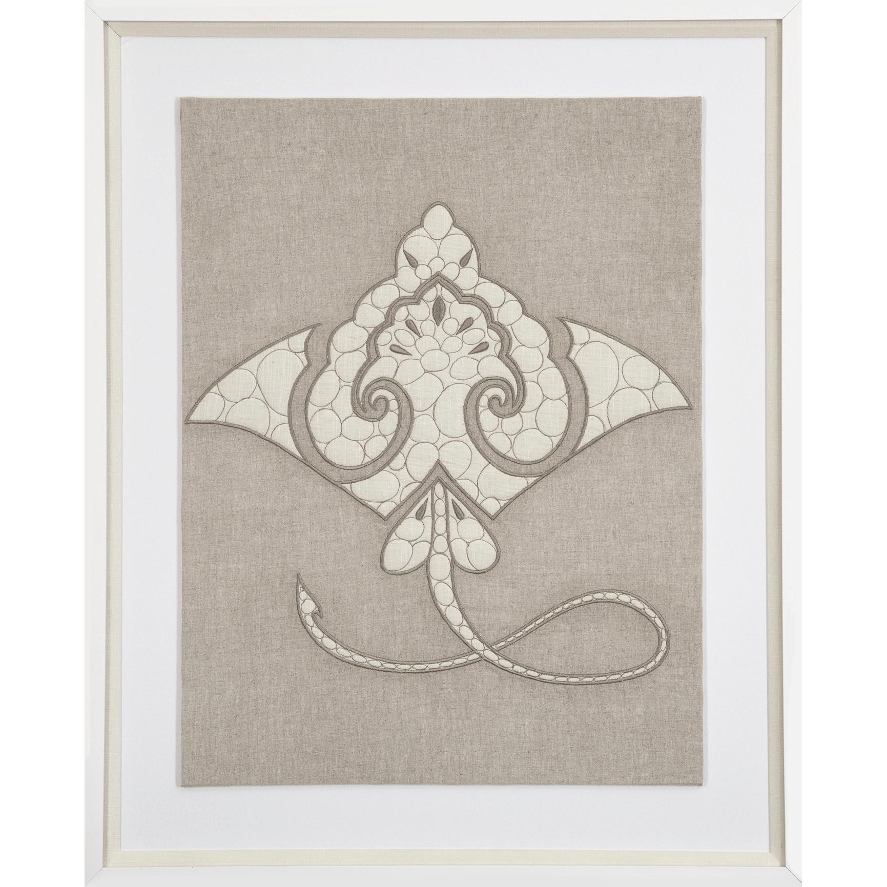 Bandhini Homewear Design Artwork Earth/ Beige / 26 x 33 Sea Manta Ray Natural Artwork 67 x 85 cm