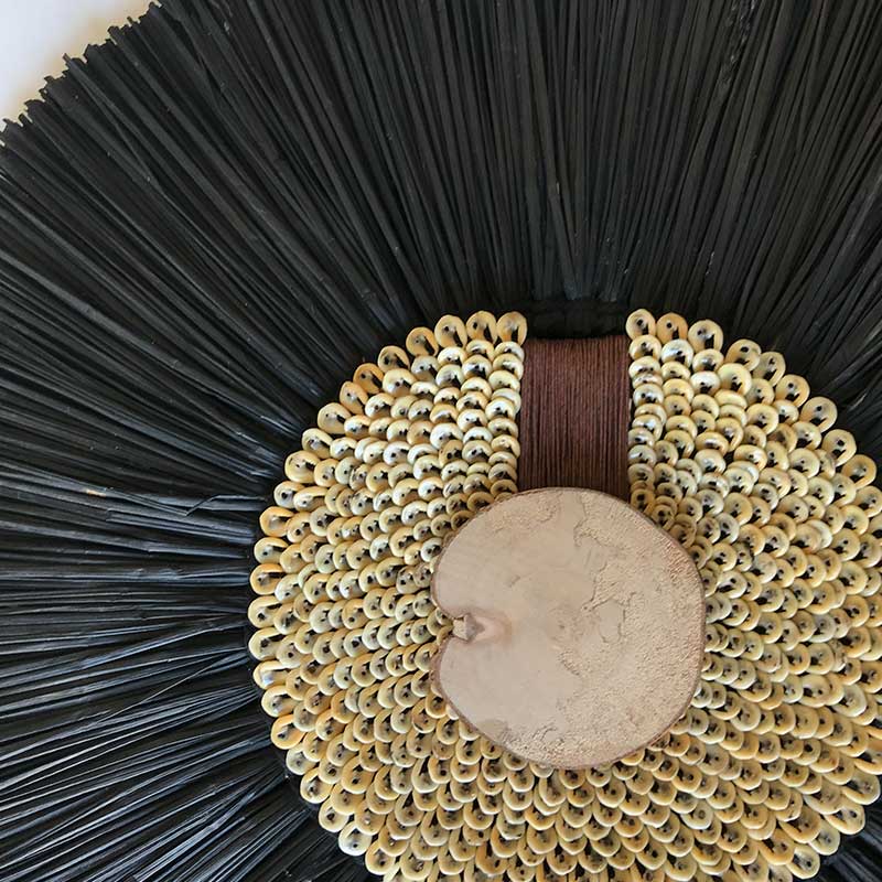Bandhini Homewear Design Artwork Natural / 67 x 85 cm Wood, Shell Ring Coffee & Grass Mat Black on Natural Artwork 67 x 85 cm