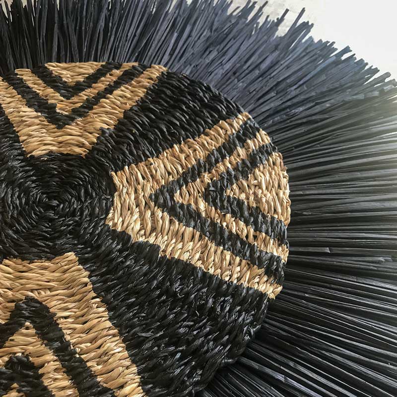Bandhini Homewear Design Artwork natural / 67 X 85cm African Place Mat Star & Grass Ring Black on Natural Linen Artwork 67 x 85 cm