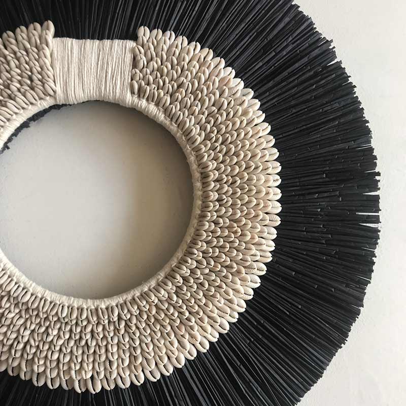 Bandhini Homewear Design Artwork White / 67 x 85 cm Shell Ring White & Grass Mat Black on White Artwork 67 x 85 cm