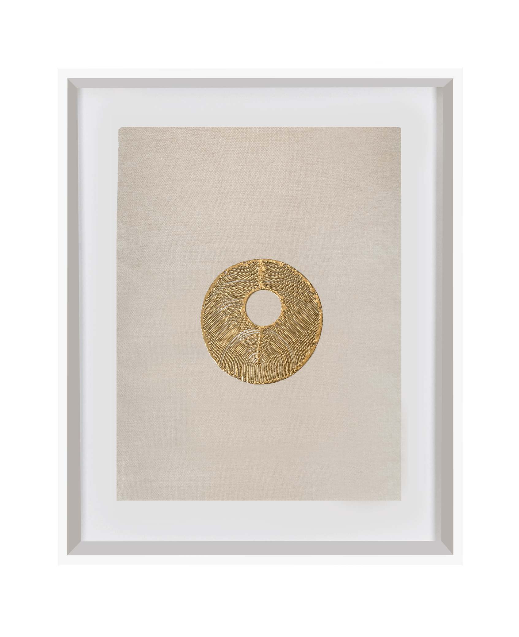 Bandhini Homewear Design Artwork White Frame / 40 x 50 cm Disc Gold on Natural Artwork 40 x 50 cm
