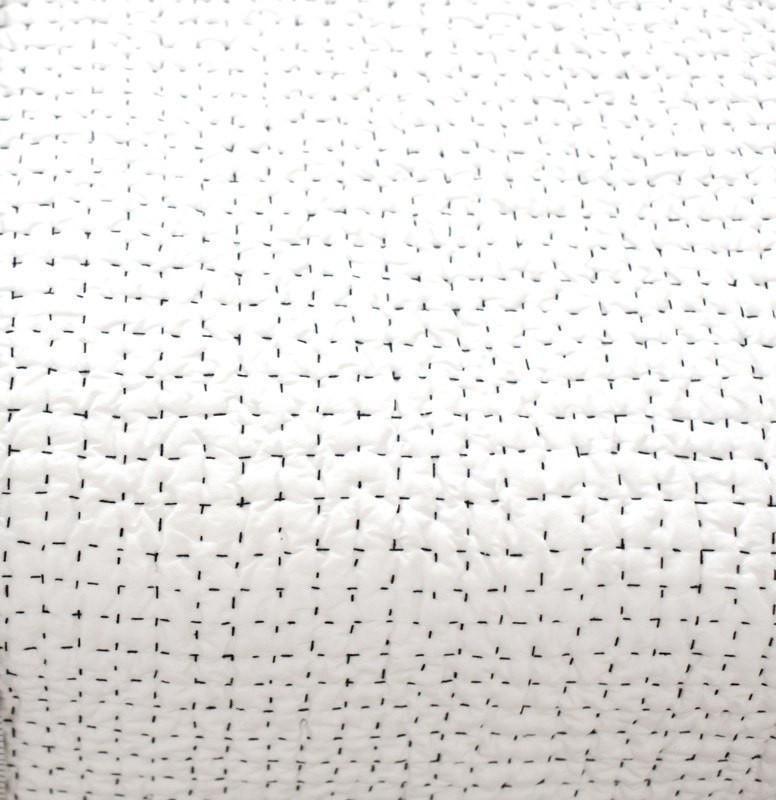 Bandhini Homewear Design Bedsash White Black / 30 x 90 Inches Gudri Stitching Black Bedsash 76 x 229cm